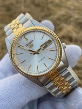 Vintage Seiko 5 Men's Automatic Watch Fluted Bezel 7009 Day/Date