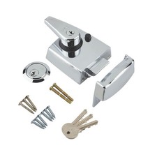 ERA Night Latch Double Locking 60mm Backset Polished Chrome Finish 3 Keys