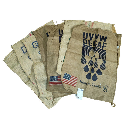 Lot vintage burlap - (7),