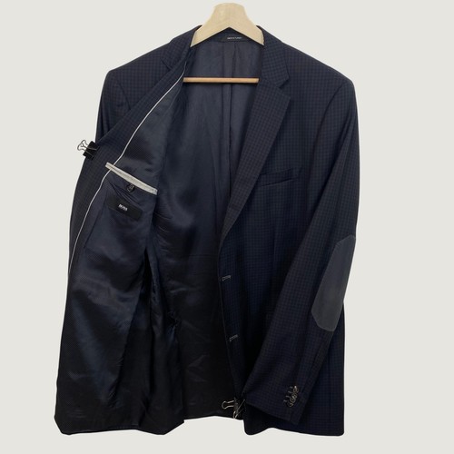 Hugo boss navy blue wool - blue, micro
