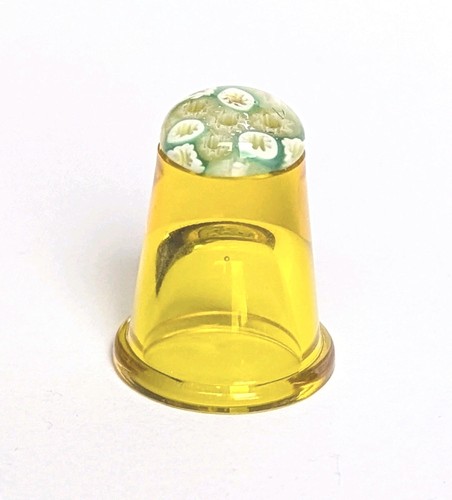 Yellow millefiori glass - yellow,
