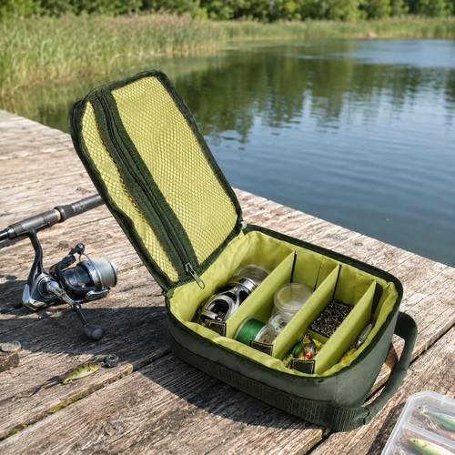 Fishing tackle bag - tackle, reel