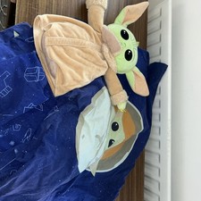 Disney Star Wars Baby Grogu Hot Water Bottle 1L Bottle + Cover and single duvet 