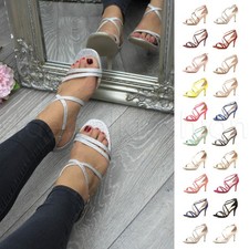 Womens ladies mid high heel