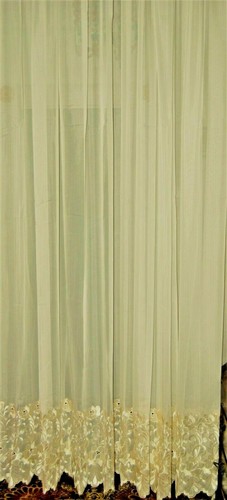 Rose plain cream - voile, with