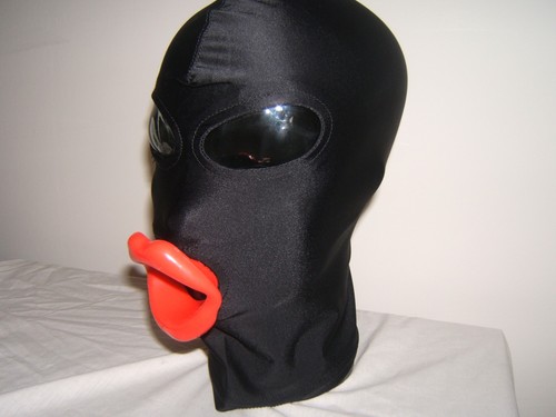 Black spandex gimp mask - mask, with