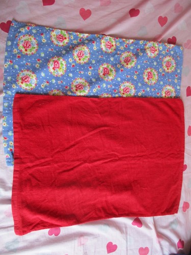 Tea towel red blue - tea,
