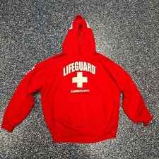 Red and white lifeguard hoodie