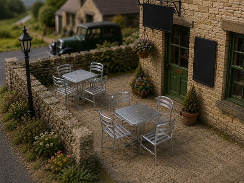 Bistro table chairs set - table,