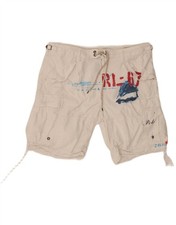 POLO RALPH LAUREN Mens Graphic Cargo Shorts W38 XL White Cotton UT14