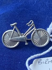 Antique Solid Silver Bicycle Brooch. 1911.
