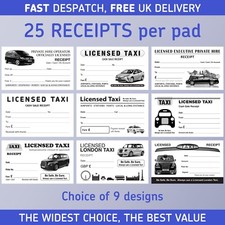 Blank Receipts Taxi / Minicab / Licensed Private Hire / Tickets ✔Pads of 25