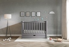New GILBERT Grey Sleigh Cot