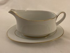 noritake Legendary Regency Gold 3583 Sauce Boat & Plate
