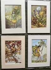 4 Vintage Flower Fairy Mounted