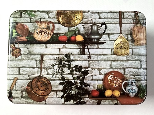 Vintage storage tin french - vintage,