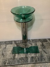 Green Glass Bowl Toilet Sink. On Stand With Self and Fittings . No Tap.