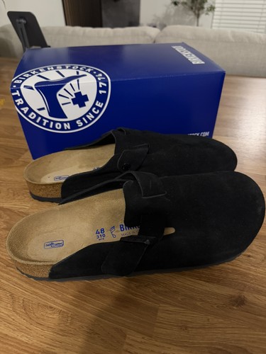 Birkenstock boston black - boston, suede