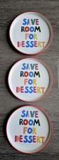 3 x HABITAT “Save Room For Dessert” 19cm Designer Plates. Rare. VGC.