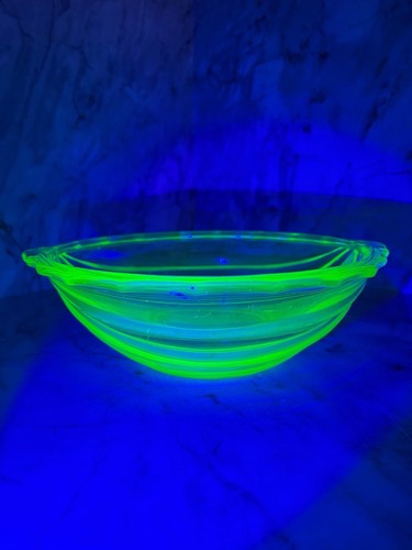 Uranium glass bowl double - uranium,