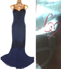 Lipsy Navy Maxi Dress 14 Lace
