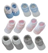 Knitted Cotton Baby Booties Spanish Traditional Romany Boy Girl NB 0 3 Months