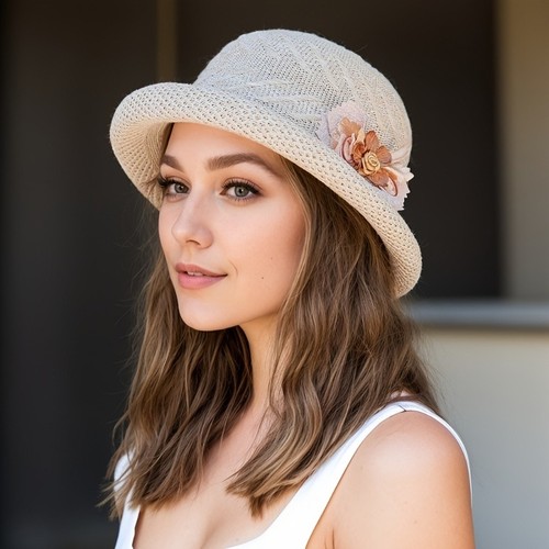 Women hat elegant braided - hat,