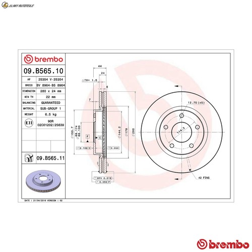 Brake discs b565 11 - brake, 09.b565.11