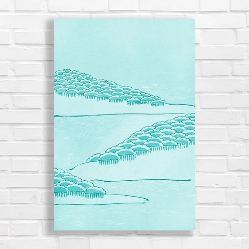 Tranquil landscape teal - landscape, canvas