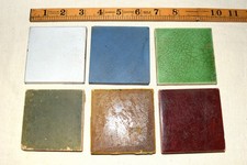 6 Antique tiles, kitchen wall , fireplace, etc  lot 3. Found bottle digging.