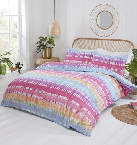 Tie dye reversible king duvet - tie,