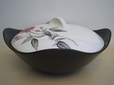 1960s Midwinter Stylecraft Fashion Shape Carmen Red Rose Serving Dish Bowl & Lid