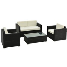Outsunny 4PC Rattan Sofa Set