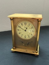 Bayard brass carriage clock with floral face, quartz movement, French, needs TLC