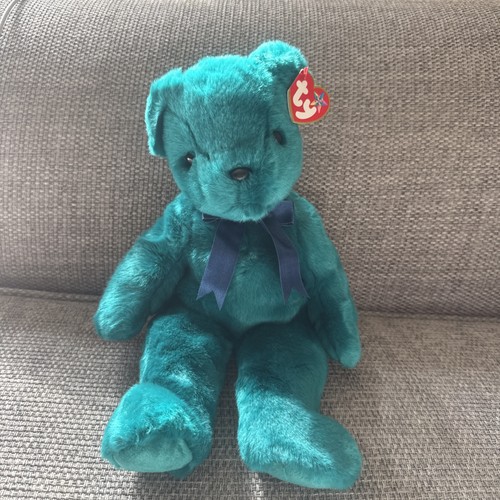 Teddy teal green old face - teal,
