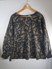 Kin By John Lewis Green Patterned Jumper UK Size 16 Lagenlook stretch