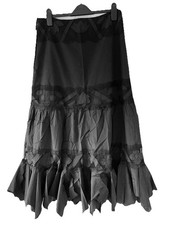 Per Una Black Taffeta Skirt Hippie Boho witch Goth Size 12 Reg 36” Long