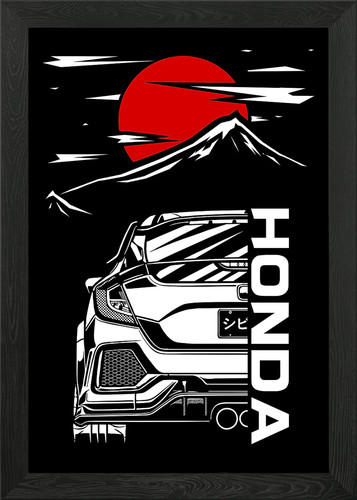 Honda type civic framed - civic, wall