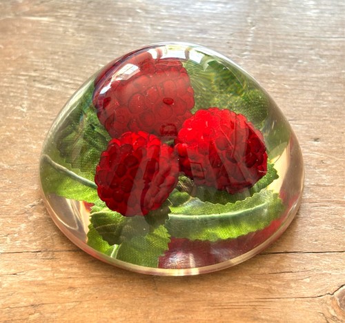 Lucite encased raspberries - lucite,