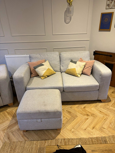 Dfs grey fabric - grey, 2-seater