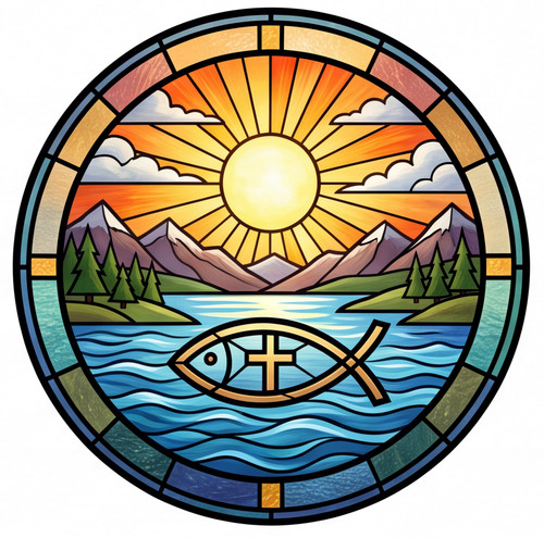 Christian stained glass window - christian,
