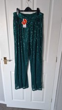  green sequin trousers fully