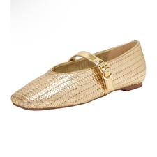 The Evie Mary Jane Woven Gold