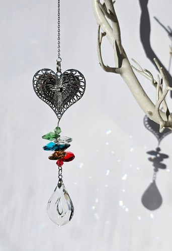 Heart suncatcher with - heart, 20mm