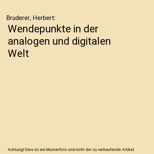 Wendepunkte der analogen - in,