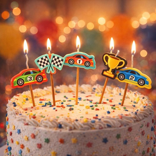 Race cars birthday candles set - cars,