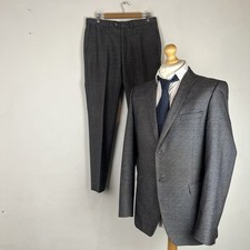 T.M. Lewin 2 Piece Suit Men's Grey Check 42L Jacket 34W 32L Trousers Skinny Fit