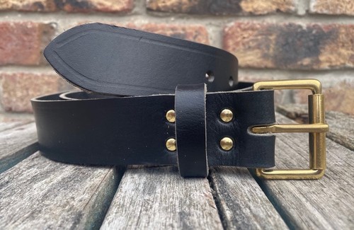 Black buffalo plain leather - plain,