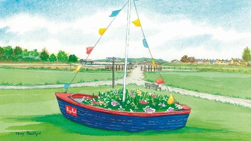 Burry port floral boat - floral,
