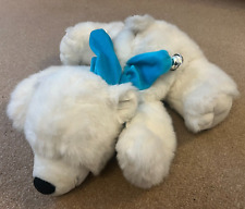 Large Plush - Snowy The Polar Bear  - Blue Scarf Bells On - BHS -Cuddly Soft Toy